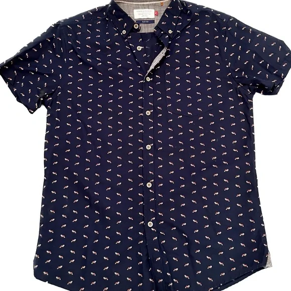 size medium short sleeve men’s button down x3 shirts - Picture 4 of 7